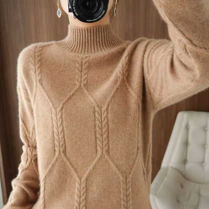 Women's Thickened Turtleneck Wool Bottoming Sweater - Alpaca House