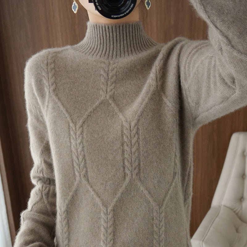 Women's Thickened Turtleneck Wool Bottoming Sweater - Alpaca House
