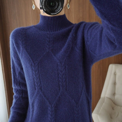 Women's Thickened Turtleneck Wool Bottoming Sweater - Alpaca House