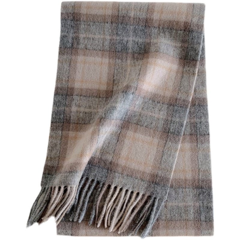Women's Versatile Fashion Wool Plaid Scarf - Alpaca House
