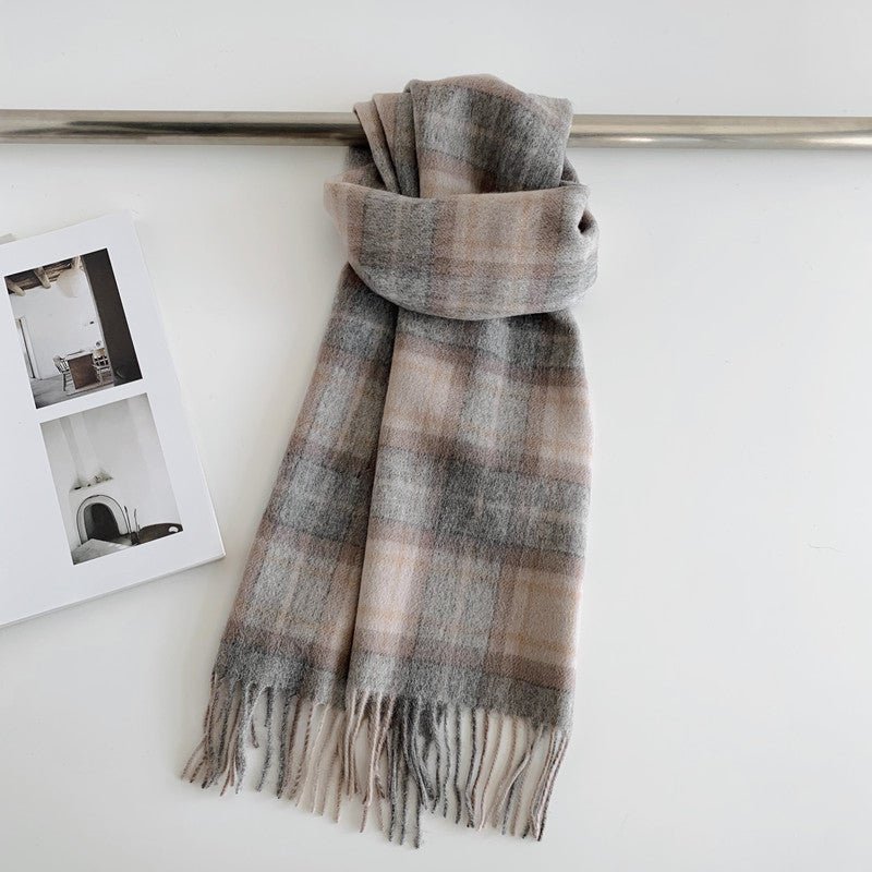 Women's Versatile Fashion Wool Plaid Scarf - Alpaca House