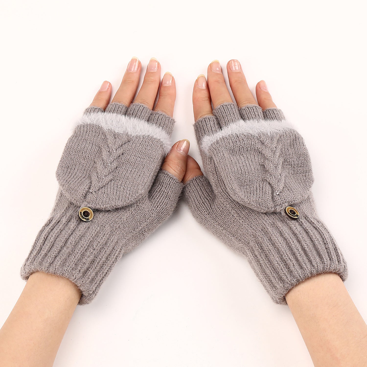 Wool Fingerless Gloves Women's Warm Fashionable Knitted Half Finger Oversleeves - Alpaca House