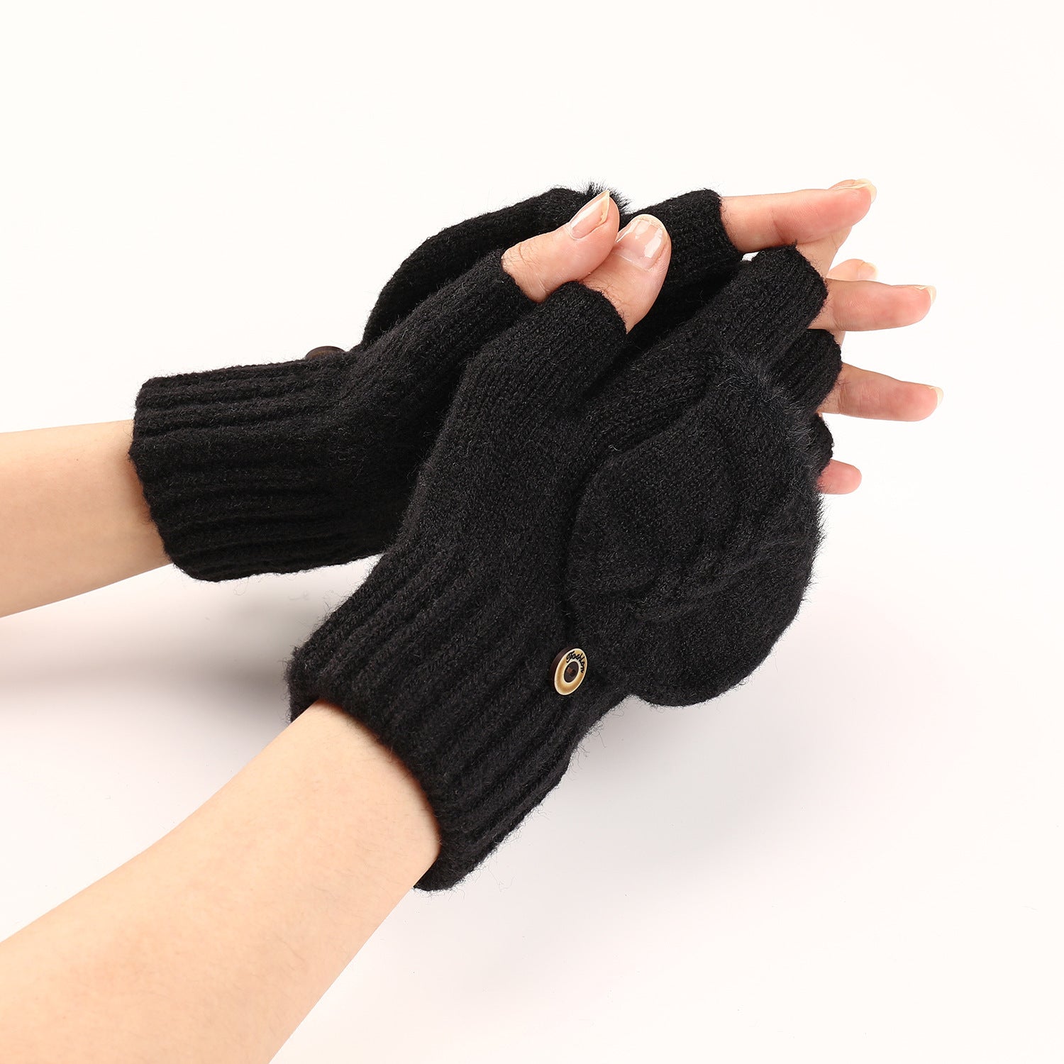 Wool Fingerless Gloves Women's Warm Fashionable Knitted Half Finger Oversleeves - Alpaca House