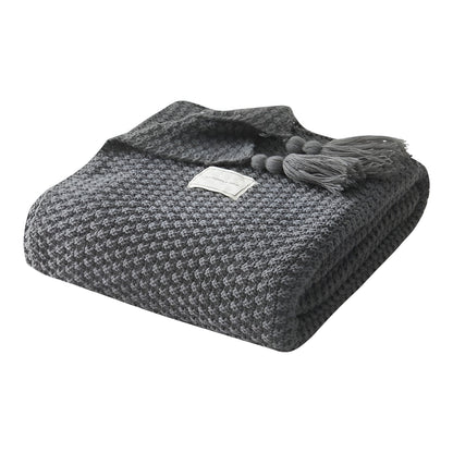 Wool Knitted Blanket Soft Fringed Elegance for Cozy Warmth - Alpaca House