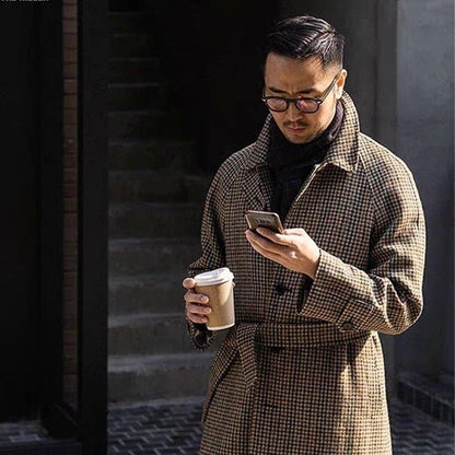 Wool Retro Men's Overcoat Classic Elegance with Modern Winter Warmth - Alpaca House