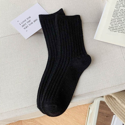 Wool Thickened Women's Medium Tube Solid Color Socks - Alpaca House