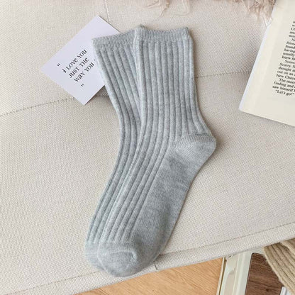 Wool Thickened Women's Medium Tube Solid Color Socks - Alpaca House