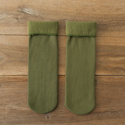 Wool Thickened Women's Medium Tube Solid Color Socks - Alpaca House