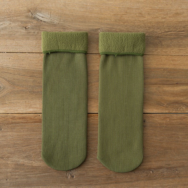 Wool Thickened Women's Medium Tube Solid Color Socks - Alpaca House