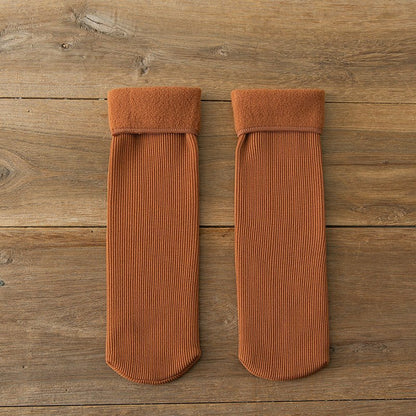 Wool Thickened Women's Medium Tube Solid Color Socks - Alpaca House