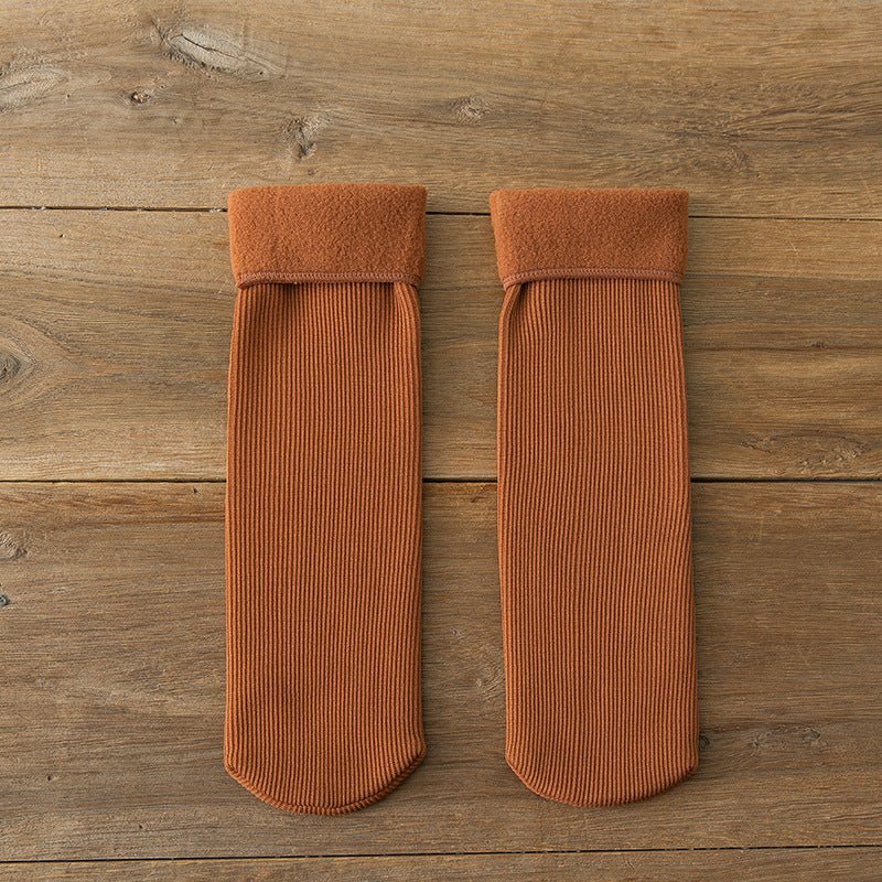 Wool Thickened Women's Medium Tube Solid Color Socks - Alpaca House