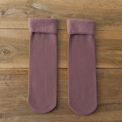 Wool Thickened Women's Medium Tube Solid Color Socks - Alpaca House